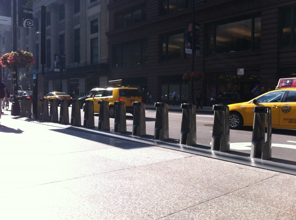 Divvy stations might be empty from time to time, like this one on Adams Street, but with stations every few blocks there's usually one available close by.